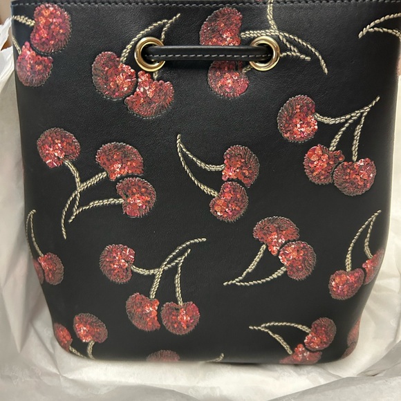 Coach Dark Cherry Patterned Shoulder Bag - Picture 2 of 3